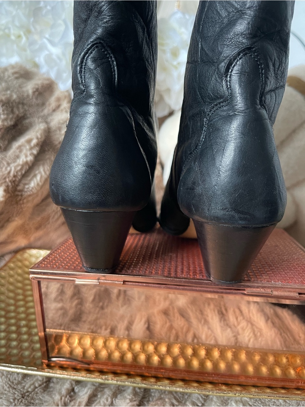 Dingo Amsterdam Black Leather Slouch Boots - Picture 5 of 11